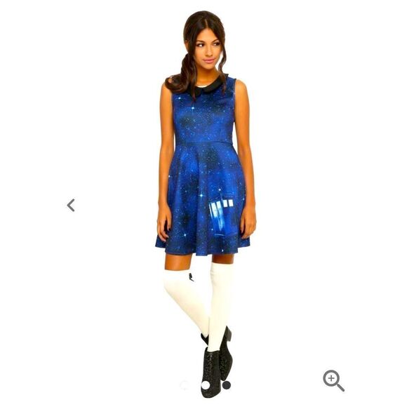 Doctor who nwt plus size 1/1-2xl fit & flare collared scuba dress torrid fangirl - Picture 1 of 12